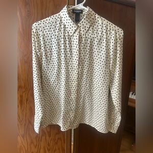 Express Polka Dot Portofino Blouse. XS.